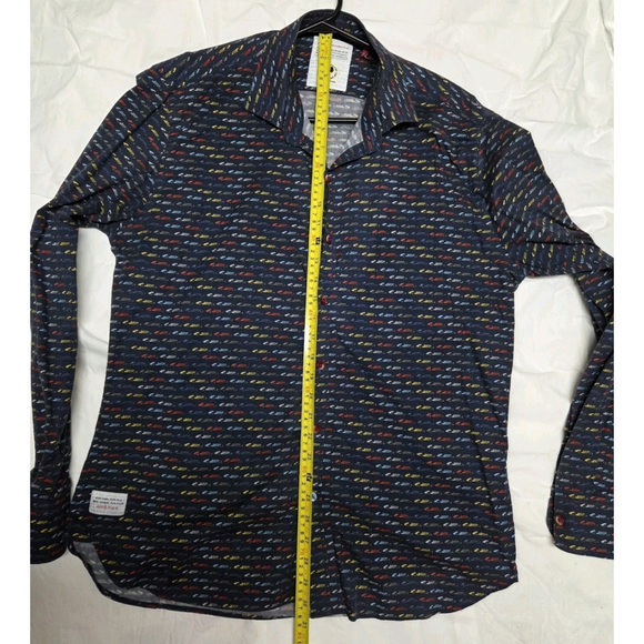 A Fish Named Fred Men Shirt Long Sleeves Marine With Cars Large Pre-Owned - Picture 6 of 9